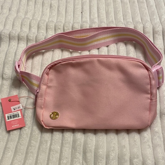 Simply Southern Handbags - Simply Southern Pink Crossbody Bag with Striped Strap